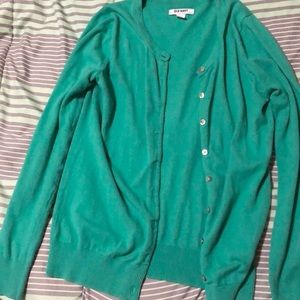 Green cardigan